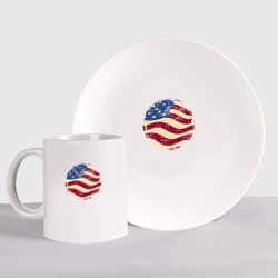 Набор: тарелка + кружка Flag USA
