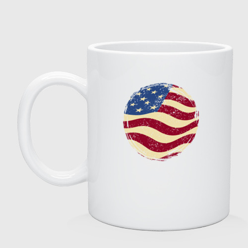 Кружка керамическая Flag USA, цвет белый