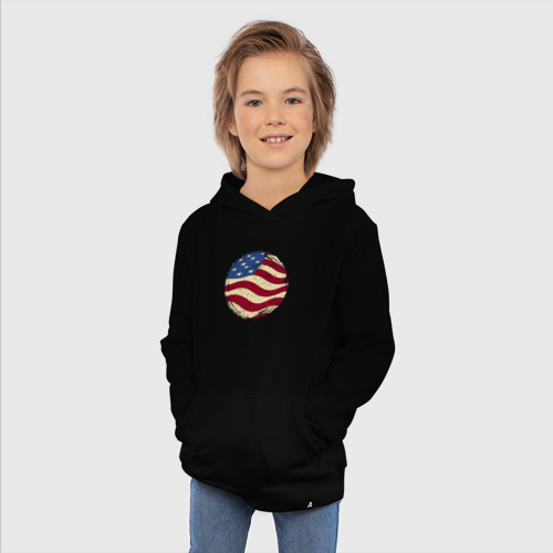Детская толстовка хлопок с принтом Flag USA, фото #4