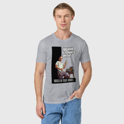 Мужская футболка хлопок GTA Trevor Philips, цвет меланж - фото 3