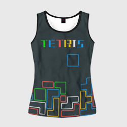 Женская майка 3D Tetris neon