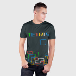 Мужская футболка 3D Slim Tetris neon - фото 2