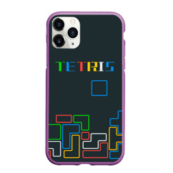 Чехол для iPhone 11 Pro матовый Tetris neon