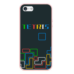 Чехол для iPhone 5/5S матовый Tetris neon