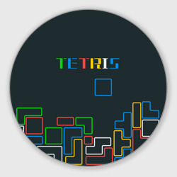 Круглый коврик для мышки Tetris neon