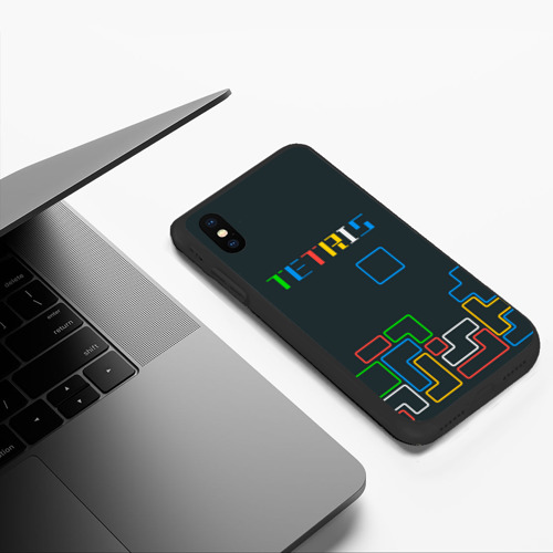 Чехол для iPhone XS Max матовый с принтом Tetris neon, фото #5