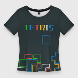 Женская футболка 3D Slim Tetris neon