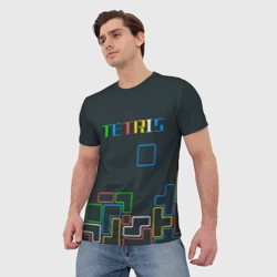 Мужская футболка 3D Tetris neon - фото 2