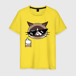 Хмурый кот – Мужская футболка хлопок с принтом купить со скидкой в -20%