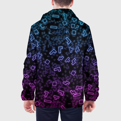 Мужская куртка 3D Неоновый узор Тетрис, цвет 3D печать - фото 5
