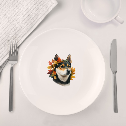 Набор: тарелка + кружка Осень: сиба-ину - фото 4