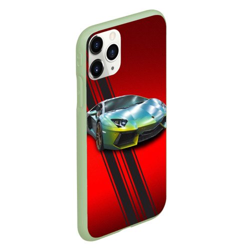 Чехол для iPhone 11 Pro матовый с принтом Итальянский суперкар Lamborghini Reventon, вид сбоку #3