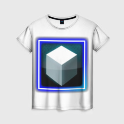 Женская футболка 3D Белый куб и магия