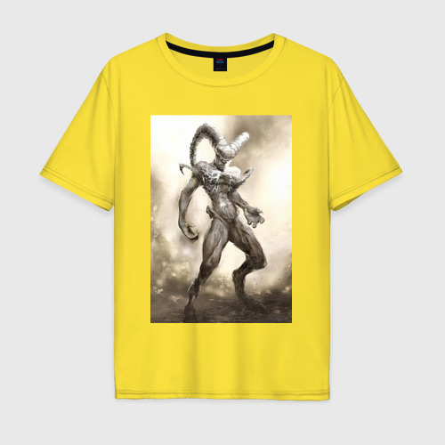 Мужская футболка хлопок Oversize Овен фантастика, цвет желтый