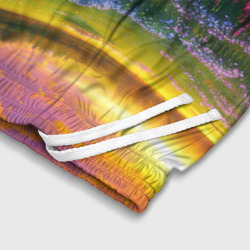 Шорты с принтом Летний закат для мужчины, вид на модели спереди №4. Цвет основы: белый