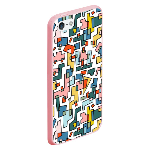 Чехол для iPhone 5/5S матовый Цветная геометрия - дистинкция, цвет баблгам - фото 3