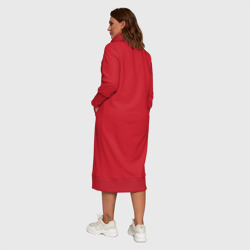 Платье с принтом Последний шанс для женщины, вид на модели сзади №3. Цвет основы: красный