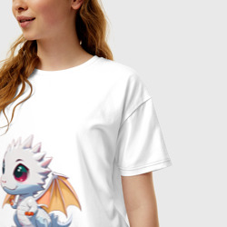 Женская футболка хлопок Oversize Милый детеныш дракона - фото 2
