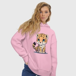 Женское худи Oversize хлопок Милый малыш гепард - фото 2