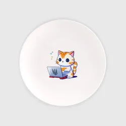 Тарелка Котик программист айтишник