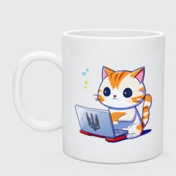 Котик программист айтишник – Кружка керамическая с принтом купить
