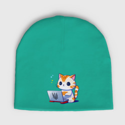 Детская шапка демисезонная Котик программист айтишник