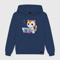 Мужская толстовка хлопок Котик программист айтишник