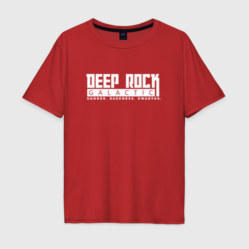 Мужская футболка хлопок Oversize с принтом Deep Rock Galactic logotype, вид спереди #2