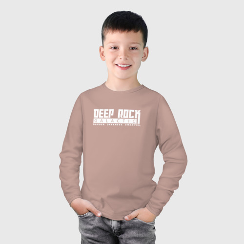 Детский лонгслив хлопок с принтом Deep Rock Galactic logotype, фото на моделе #1