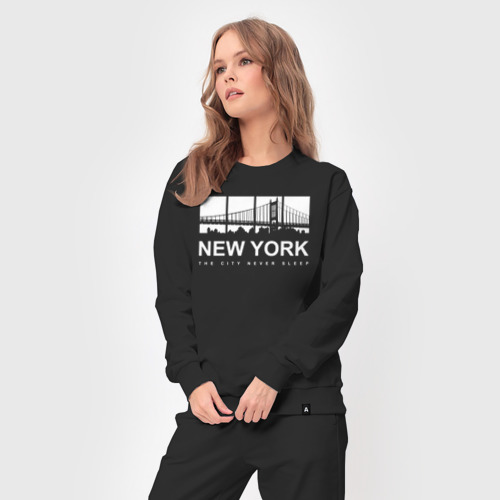 Женский костюм хлопок Нью-Йорк Сити, цвет черный - фото 5