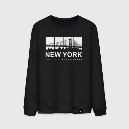 Мужской свитшот хлопок Нью-Йорк Сити, цвет черный