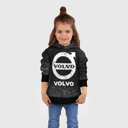 Детская толстовка 3D Volvo с потертостями на темном фоне, цвет черный - фото 4