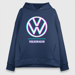 Женское светящееся худи Значок Volkswagen в стиле glitch