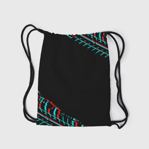 Рюкзак-мешок 3D Значок Chery в стиле glitch на темном фоне - фото 7