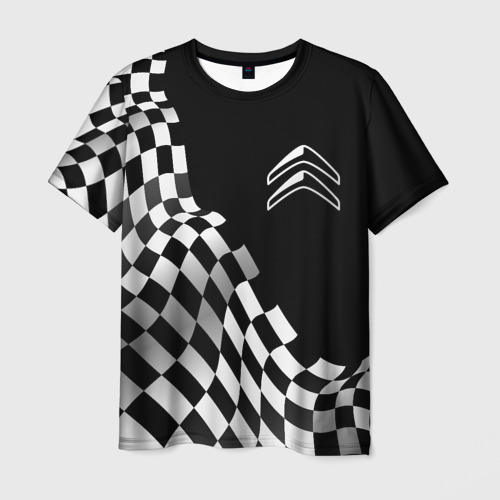 Мужская футболка 3D Citroen racing flag, цвет 3D печать