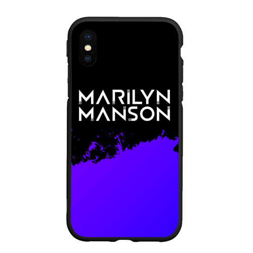 Чехол для iPhone XS Max матовый Marilyn Manson purple grunge