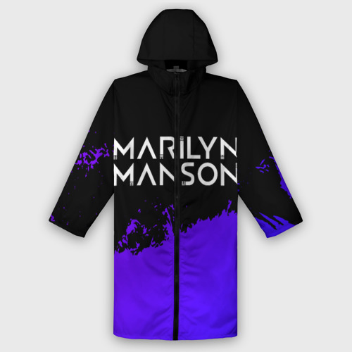 Мужской дождевик 3D Marilyn Manson purple grunge, цвет белый