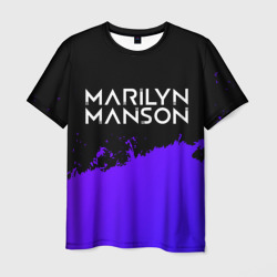 Мужская футболка 3D Marilyn Manson purple grunge