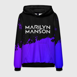 Мужская толстовка 3D Marilyn Manson purple grunge