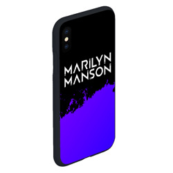 Чехол для iPhone XS Max матовый Marilyn Manson purple grunge - фото 2