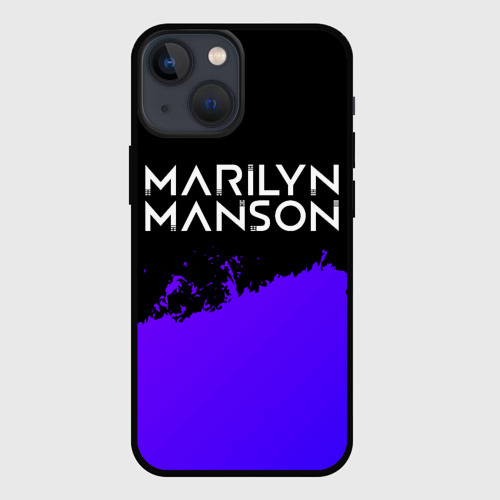 Чехол для iPhone 13 mini Marilyn Manson purple grunge