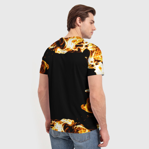 Мужская футболка 3D Joy Division рок кот и огонь, цвет 3D печать - фото 4