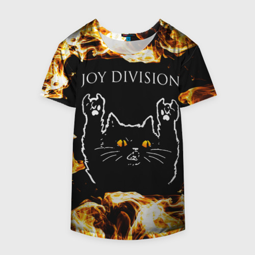 Накидка на куртку 3D Joy Division рок кот и огонь, цвет 3D печать - фото 4