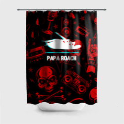Штора 3D для ванной Papa Roach rock glitch