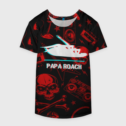 Накидка на куртку 3D Papa Roach rock glitch, цвет 3D печать - фото 4