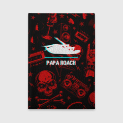 Обложка для автодокументов Papa Roach rock glitch