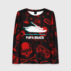 Женский лонгслив 3D Papa Roach rock glitch