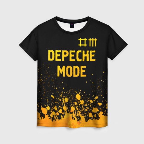 Женская футболка 3D Depeche Mode - gold gradient: символ сверху, цвет 3D печать