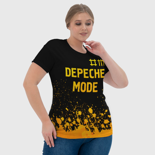 Женская футболка 3D Depeche Mode - gold gradient: символ сверху, цвет 3D печать - фото 6