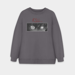 Женский свитшот oversize без начеса хлопок BlueLock